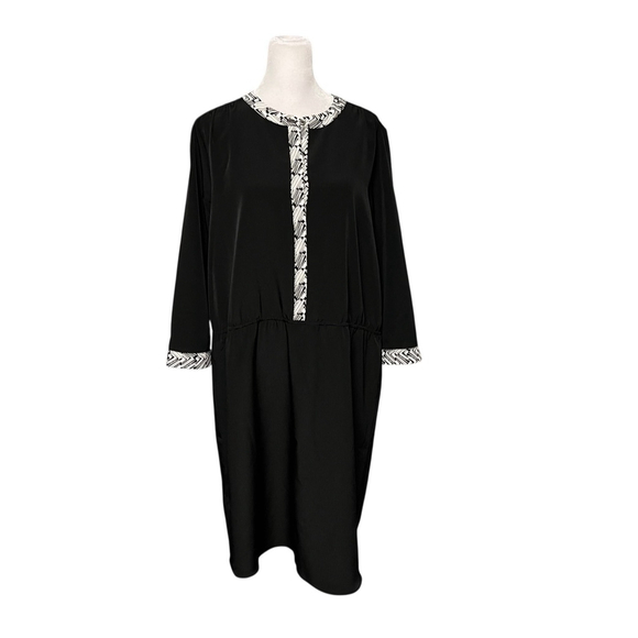 The Limited Black 3/4 Sleeve Elastic Waist Dress Size Large NWT - Picture 1 of 5